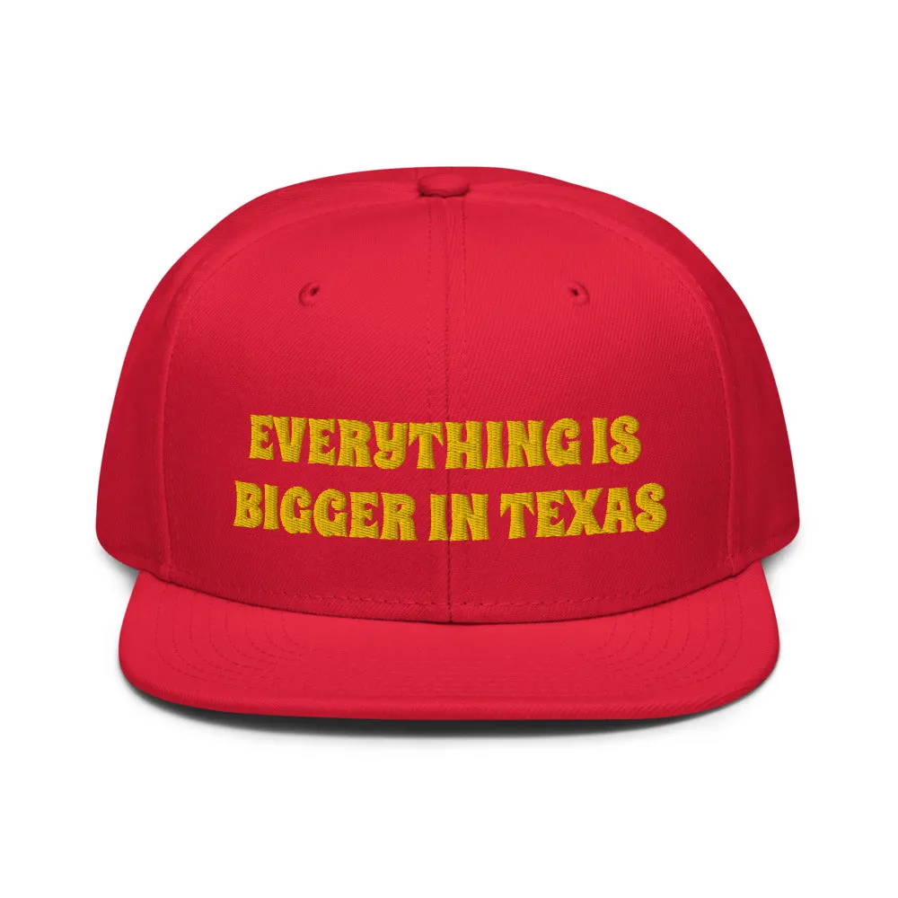 Snapback Hat "1052-0051 Everything Is Bigger In Texas (Yellow Logo)"