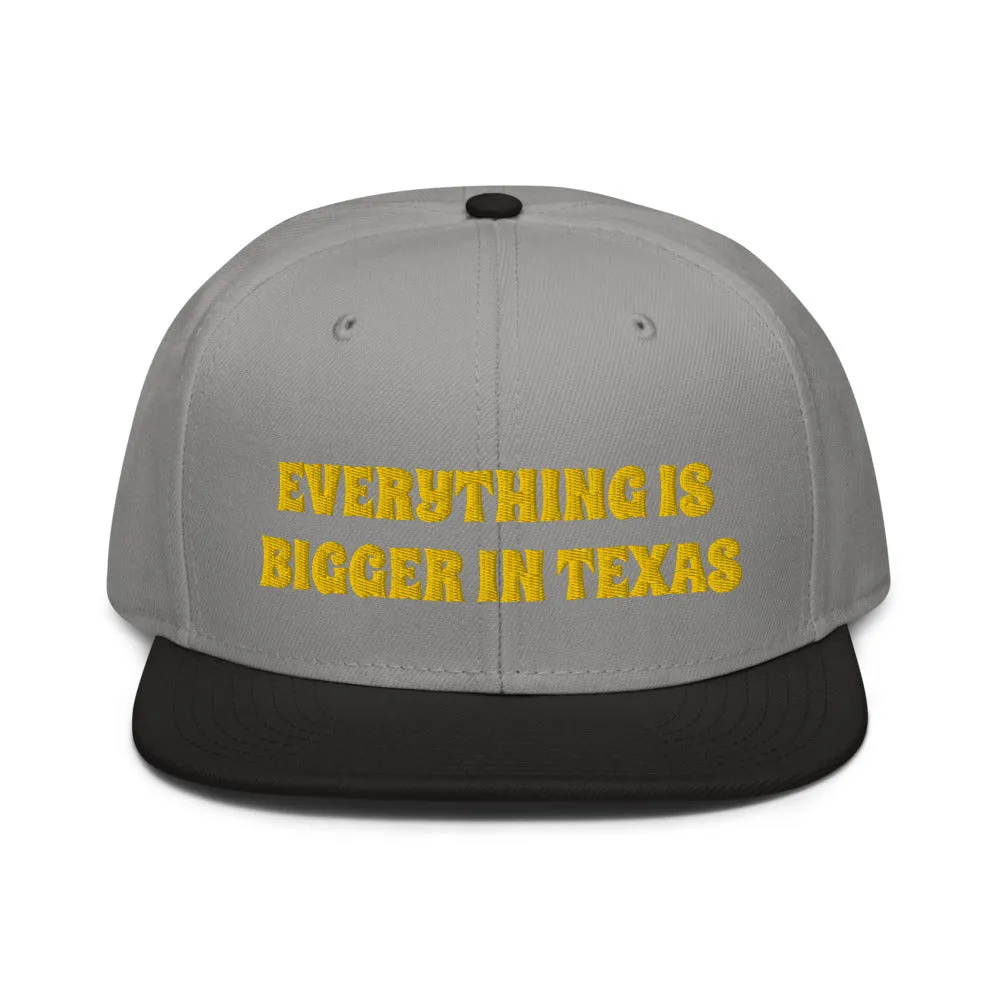 Snapback Hat "1052-0051 Everything Is Bigger In Texas (Yellow Logo)"