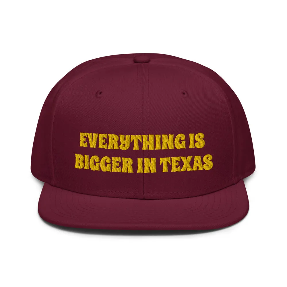 Snapback Hat "1052-0051 Everything Is Bigger In Texas (Yellow Logo)"