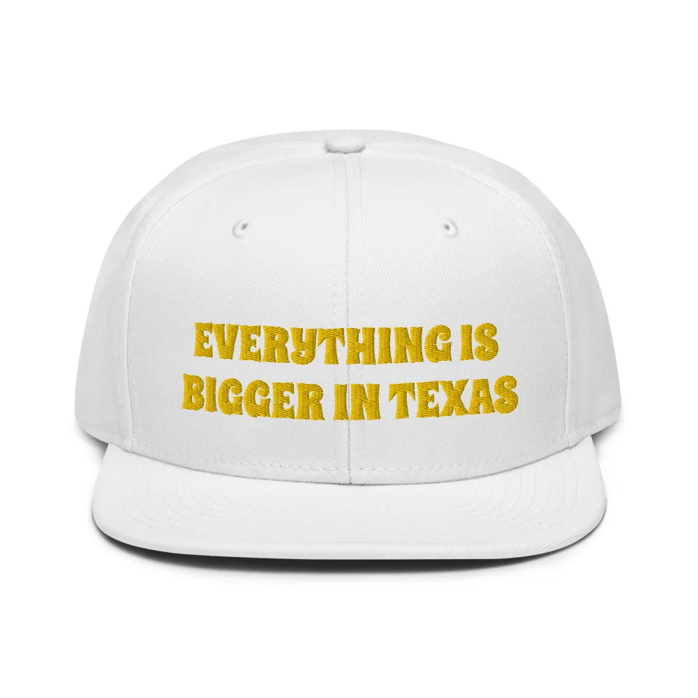 Snapback Hat "1052-0051 Everything Is Bigger In Texas (Yellow Logo)"