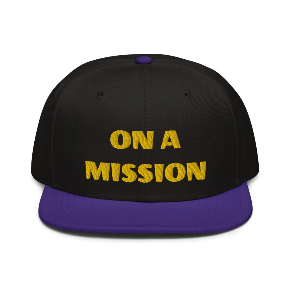 Snapback Hat "1052-0121 On A Mission (Yellow Logo)"