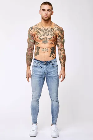 SPRAY-ON JEANS - LIGHT BLUE OVERDYE