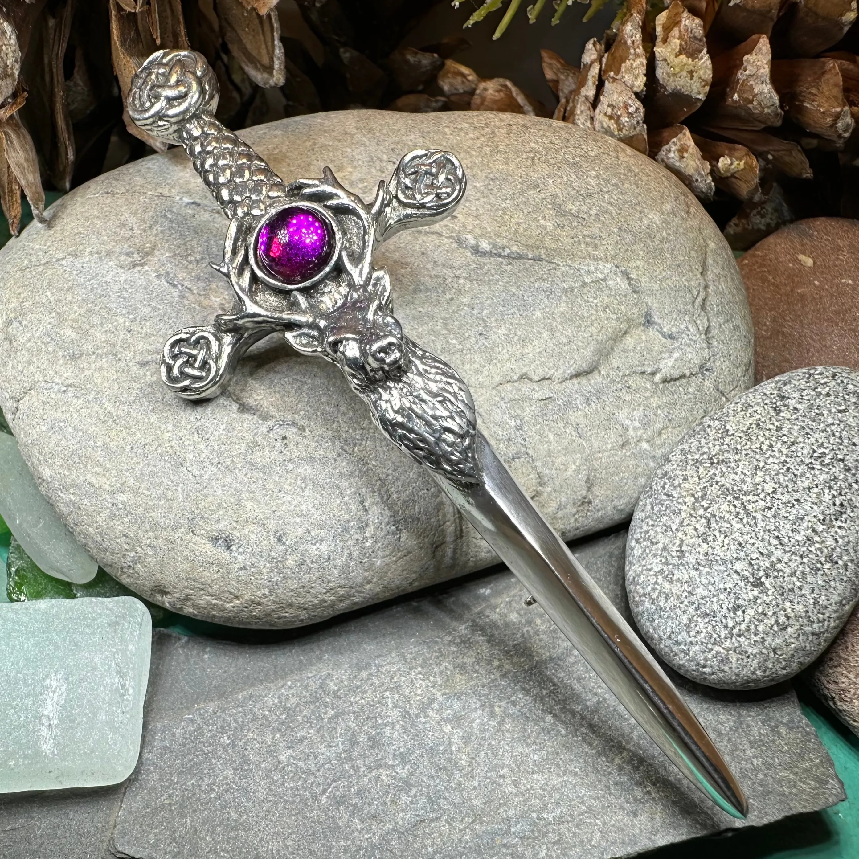 Stag Sword Kilt Pin