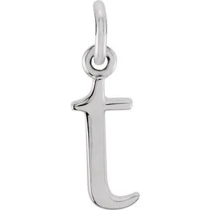 Sterling Silver Lowercase Initial T Pendant
