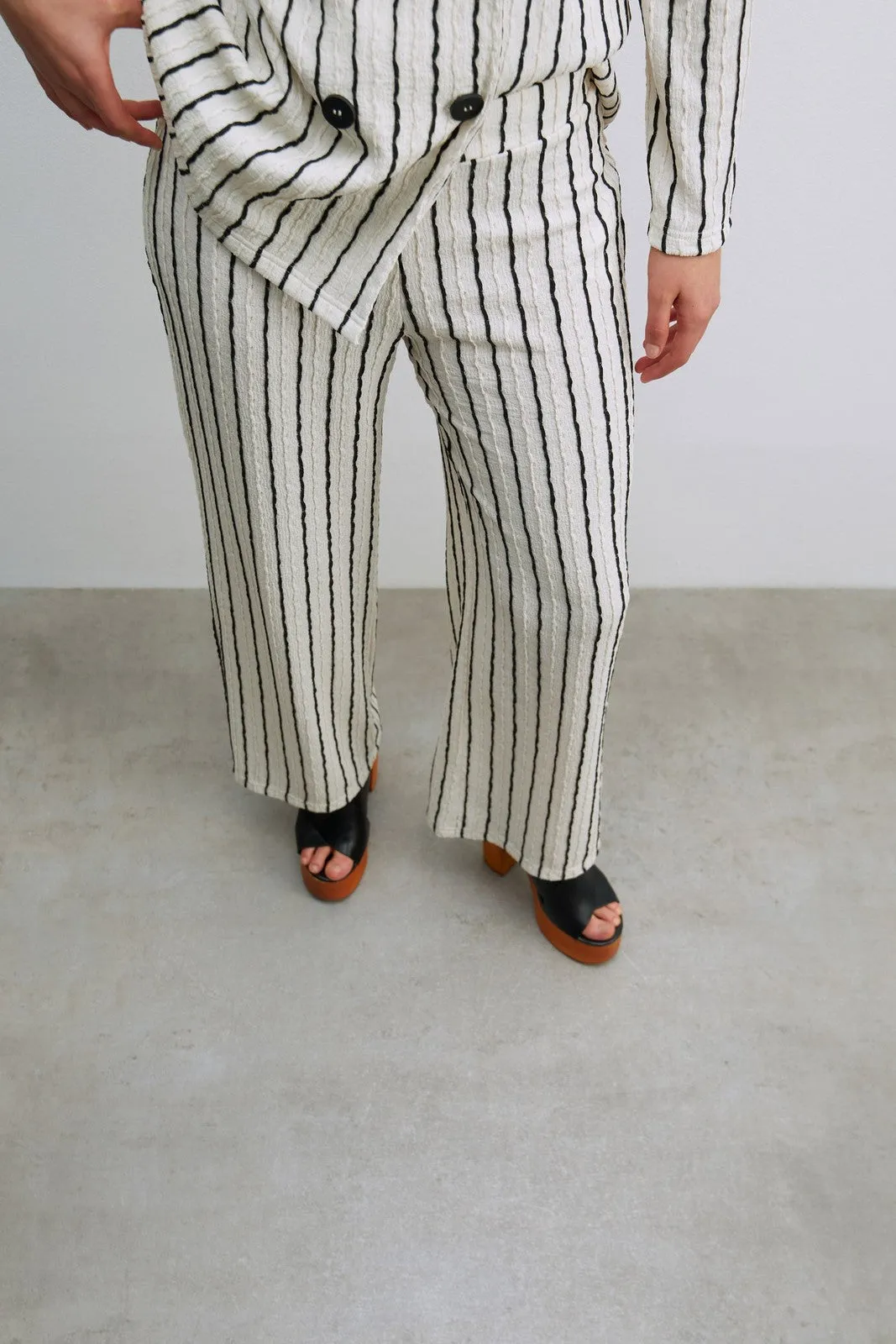 Structured trousers - Print Blanc