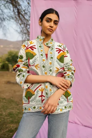 Sujani Art Summer Jacket  Green