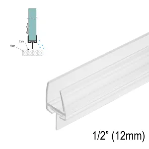 Sweep - 'T' Seal (2 Piece Sweep) for 1/2" Glass (95") (Ultra Clear, Black)