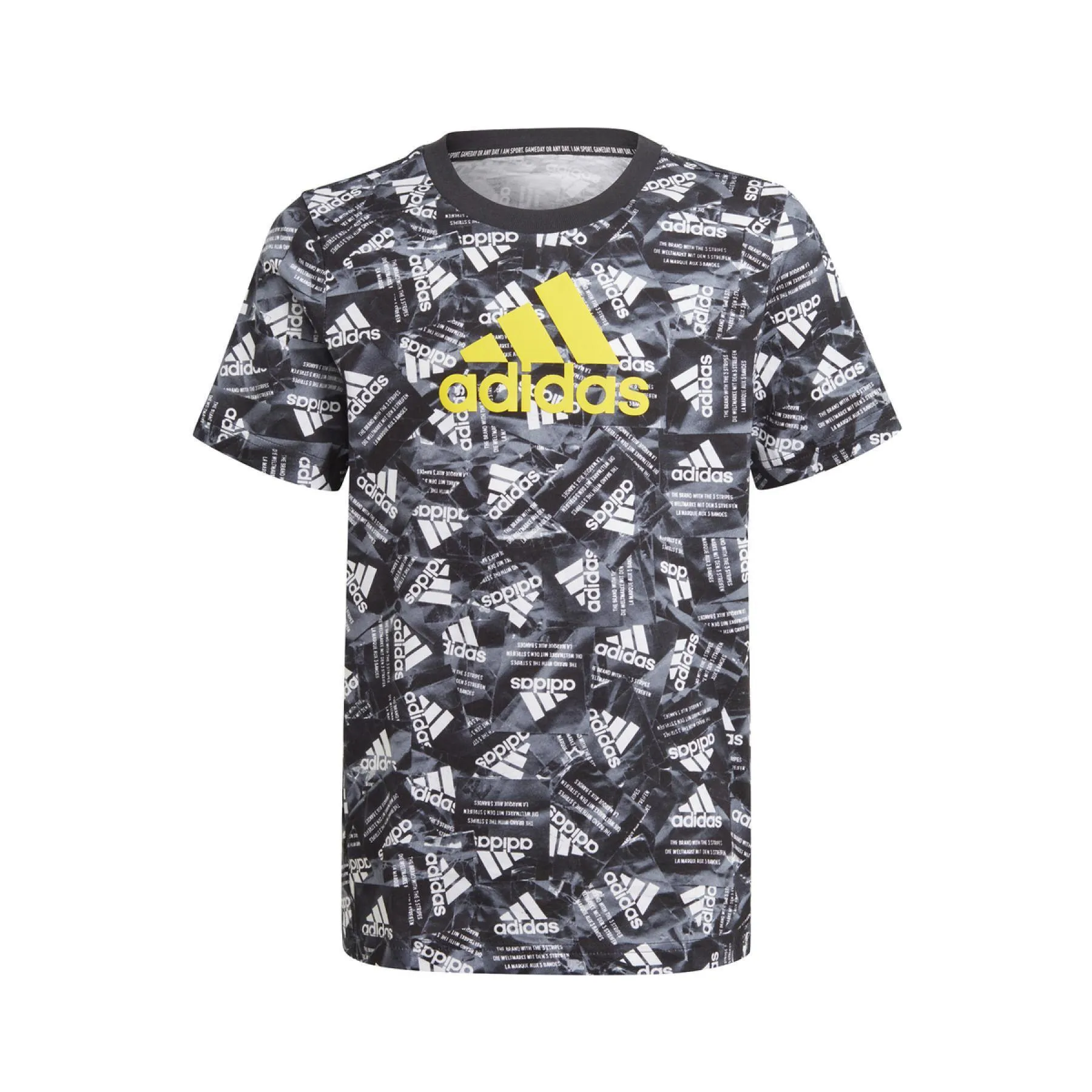 T-SHIRT MAGLIA BIIMBO BIMBA ADIDAS LOGO BAMBINO JUNIOR BIANCO NERA