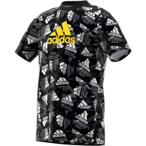 T-SHIRT MAGLIA BIIMBO BIMBA ADIDAS LOGO BAMBINO JUNIOR BIANCO NERA