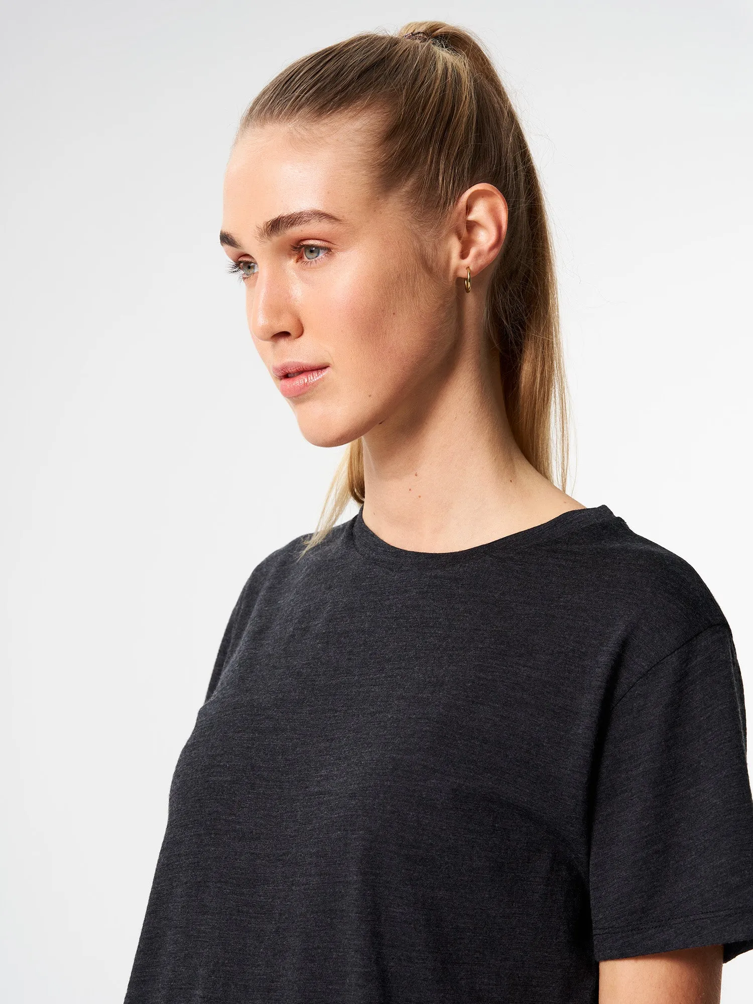 T-Shirt Merino - Dark Grey Melange (Female)