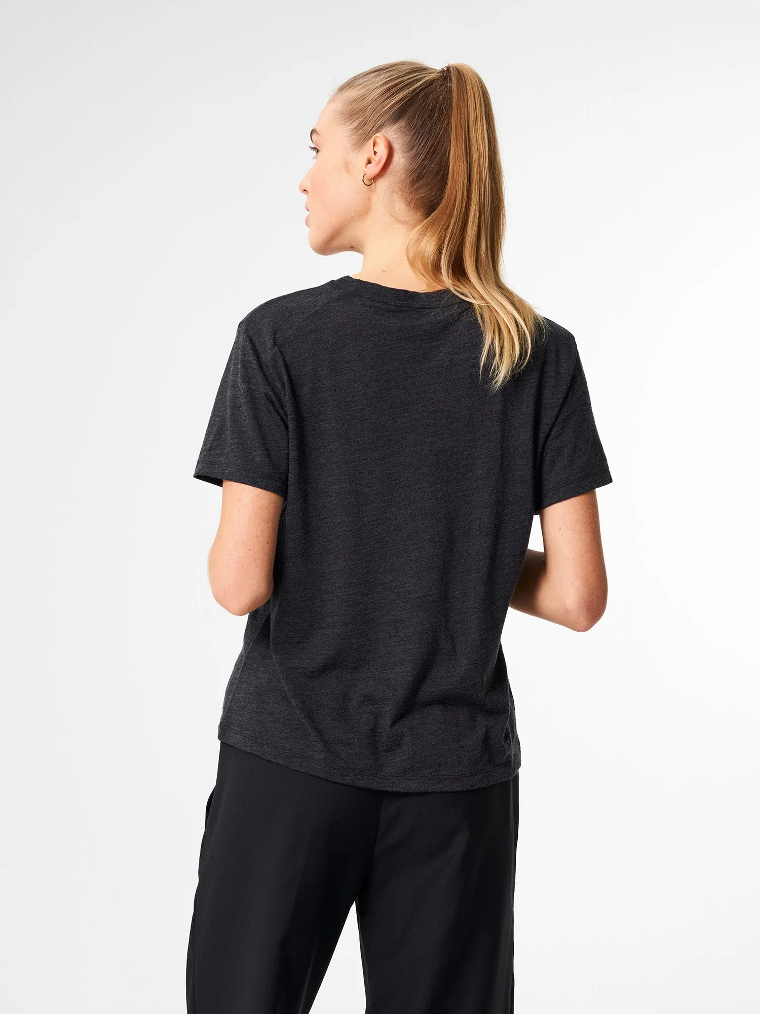 T-Shirt Merino - Dark Grey Melange (Female)