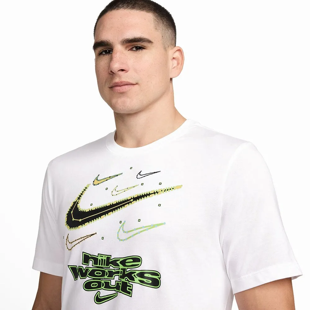 T SHIRT NIKE ATHLETE DRY-FIT MAGLIA SPORTSWEAR UOMO BIANCA WORKOUT