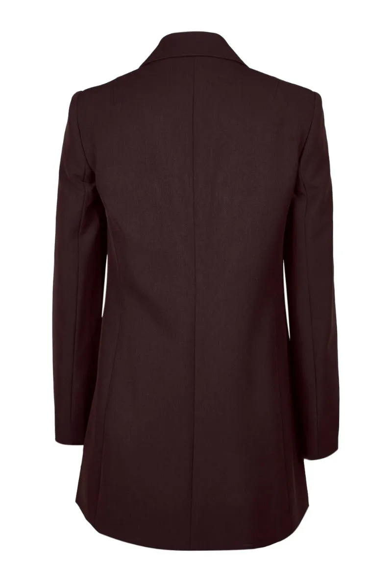 Tahari ASL Notched Collar Open Front Long Sleeve Crepe Jacket