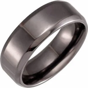 Tantalum Beveled-Edge Comfort-Fit Band 52333 - 6 mm - 8 mm