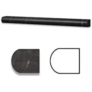 Taurus Black 3/4" X 12" Polished Marble Bullnose Liner - Box of 5 pcs.