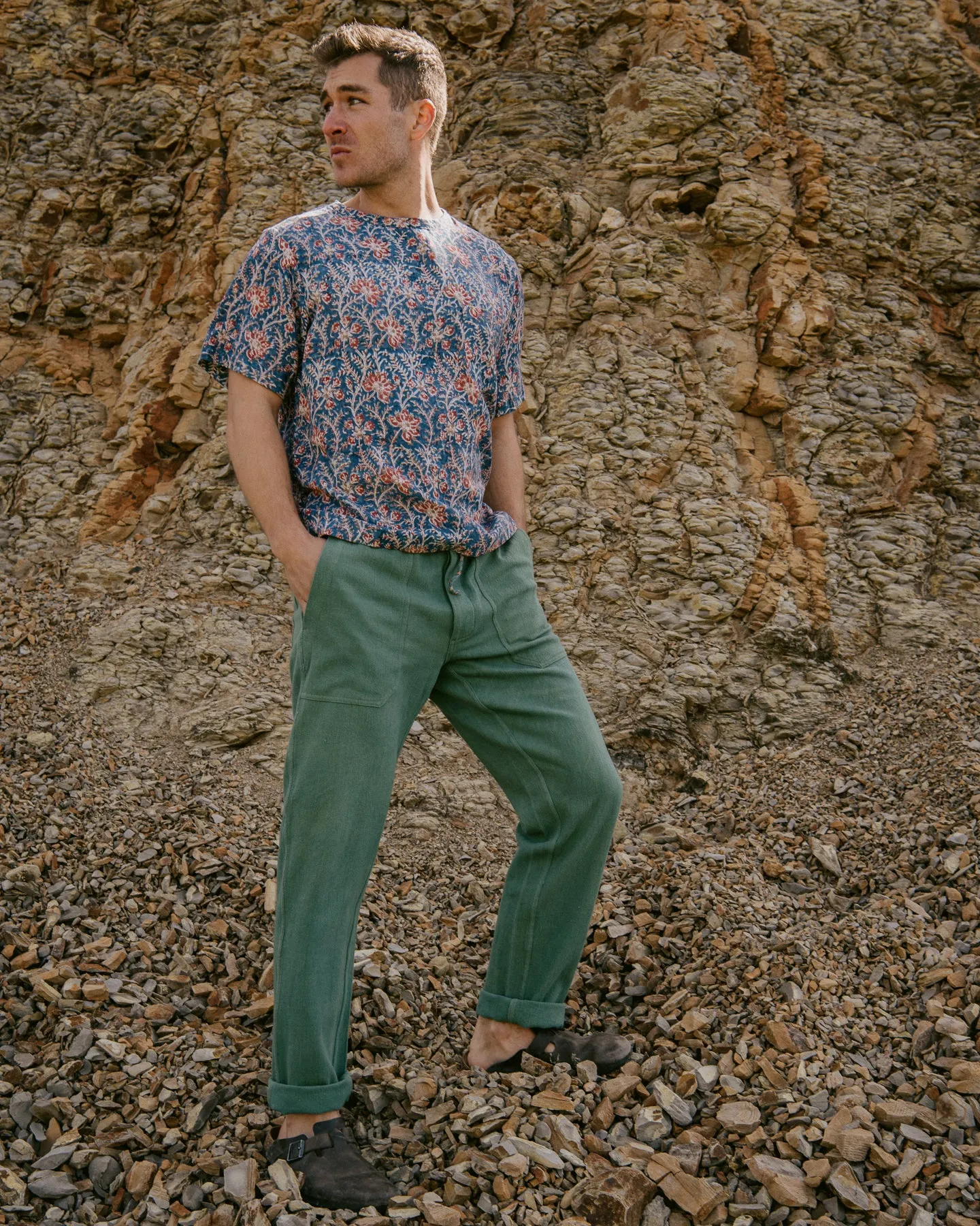Tej Woven Tee in Blue Floral