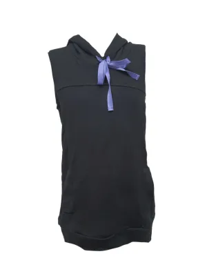 TEREZ Girl's Black French Terry Sleeveless Hoodie #43501640 NWT
