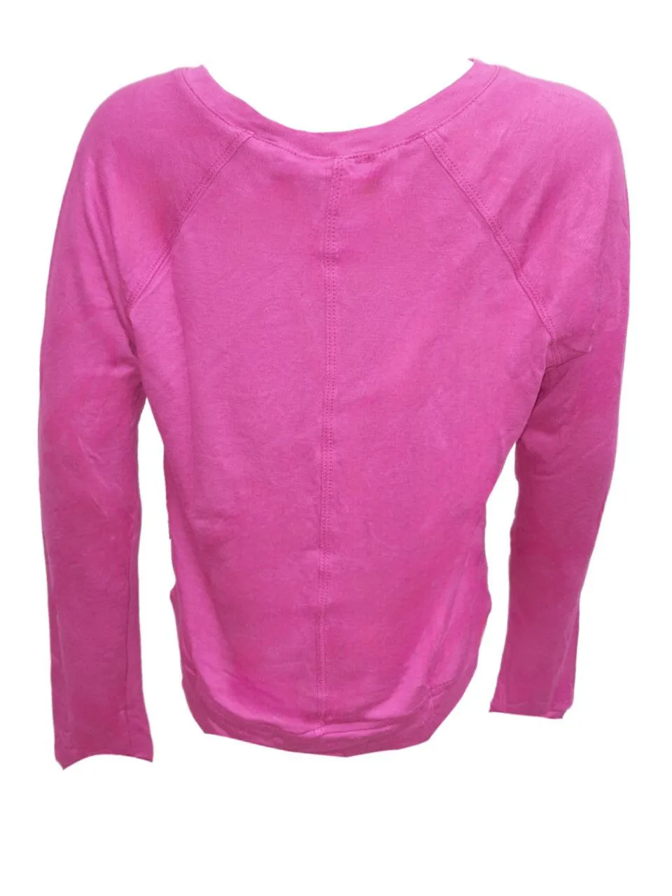TEREZ Girl's Pink Front Slash Crew Neck Long Sleeve Shirt #1252550 NWT