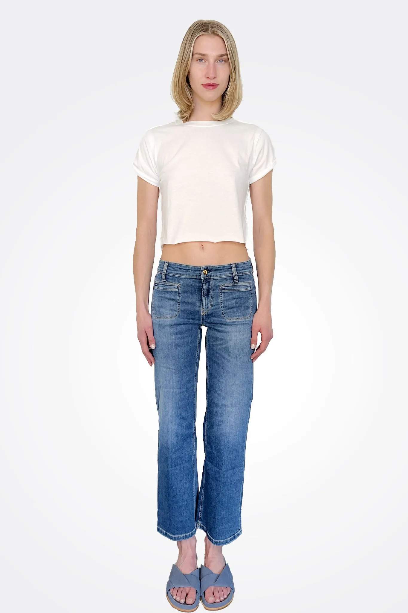 Tess Patch Pocket Jean - Blue