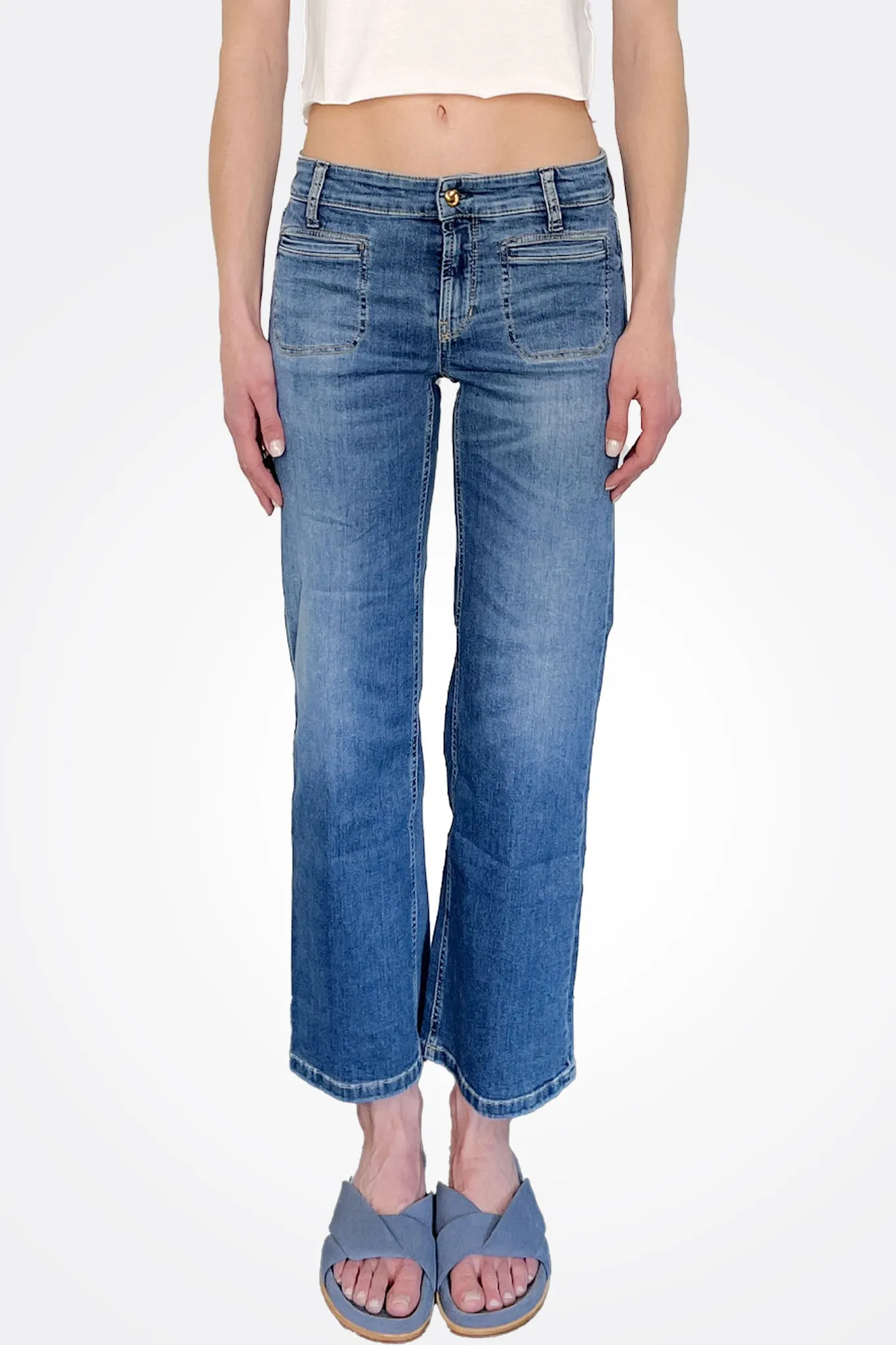 Tess Patch Pocket Jean - Blue