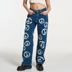 THE RAGGED PRIEST Peace Sign Jeans