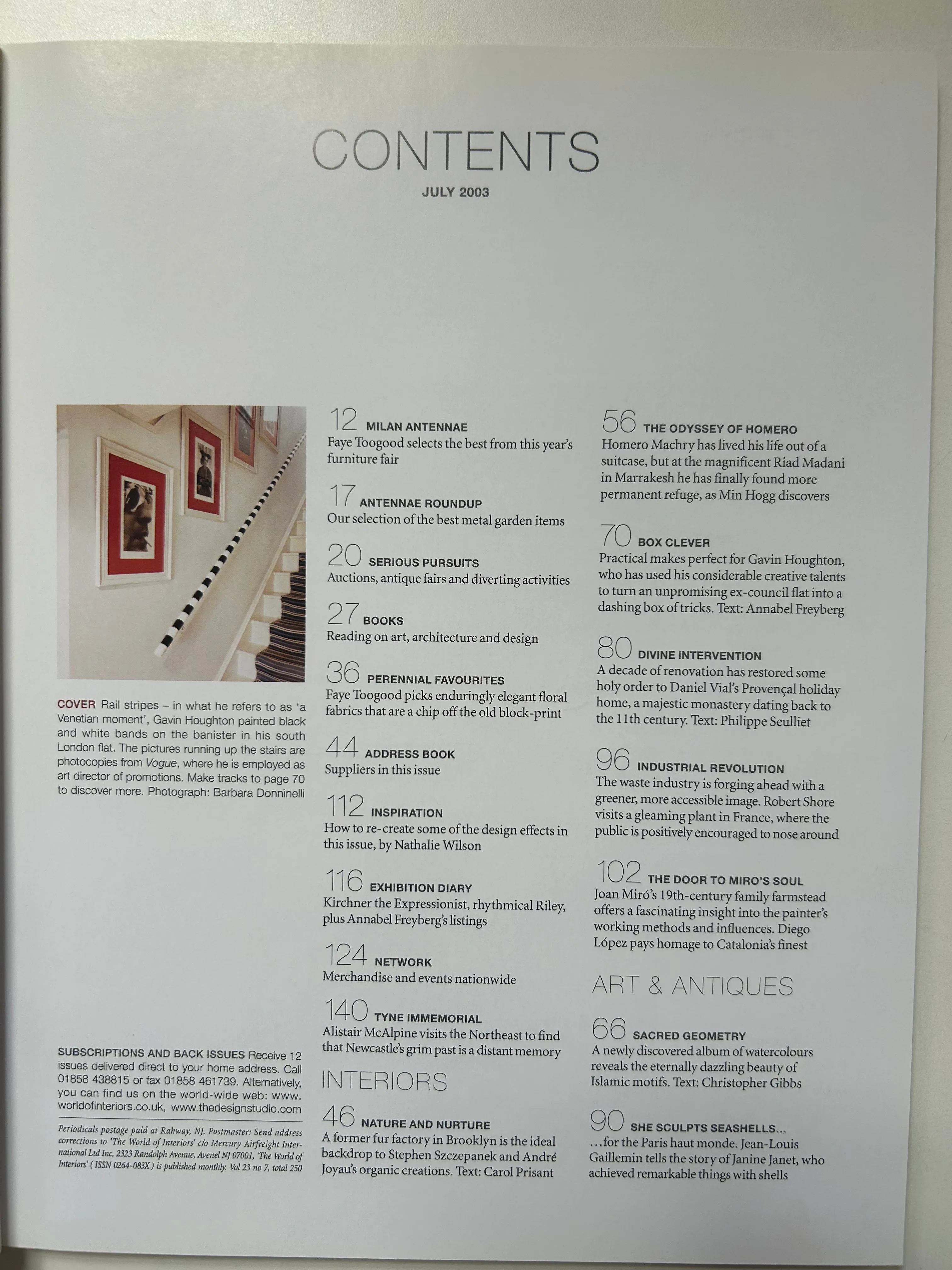 The World of Interiors July 2003