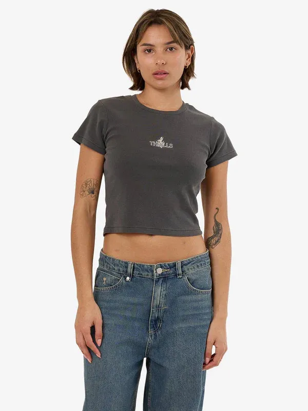 THRILLS IN BLOOM MINI TEE MERCH BLACK
