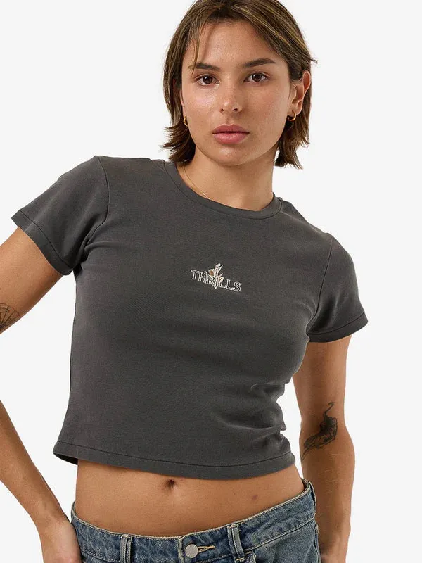 THRILLS IN BLOOM MINI TEE MERCH BLACK