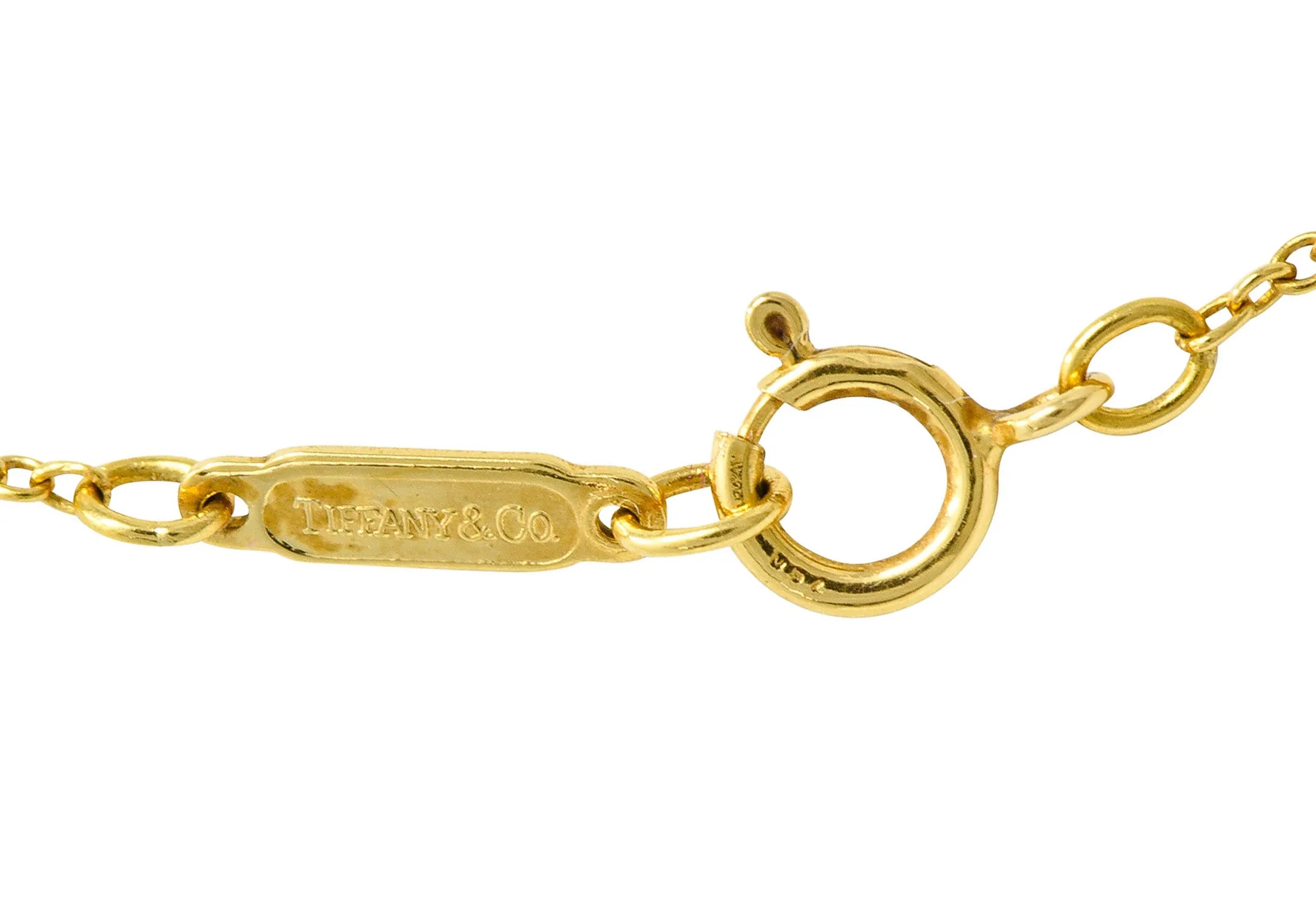 Tiffany & Co. Polished 18 Karat Gold Cross My Heart Necklace