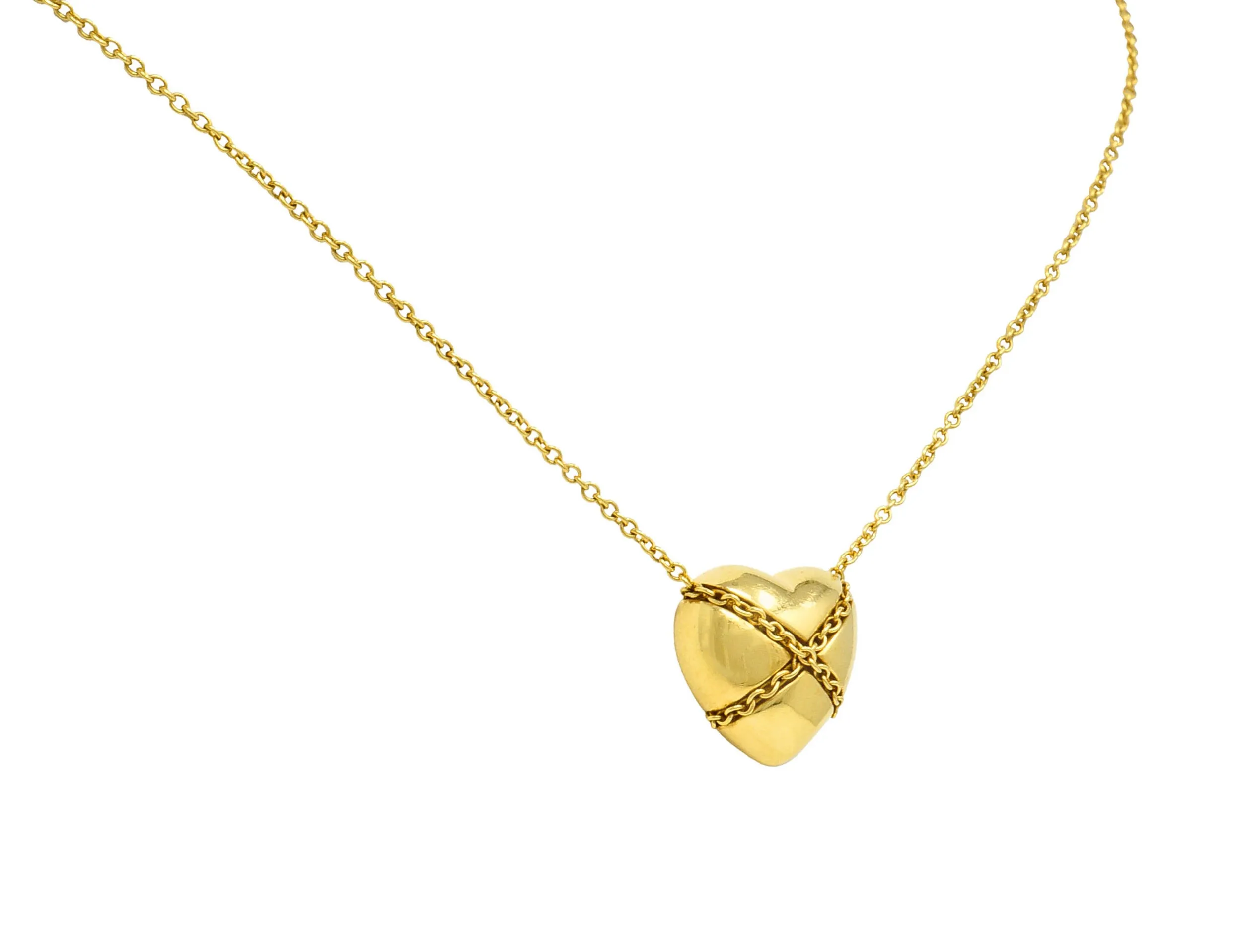 Tiffany & Co. Polished 18 Karat Gold Cross My Heart Necklace