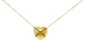 Tiffany & Co. Polished 18 Karat Gold Cross My Heart Necklace