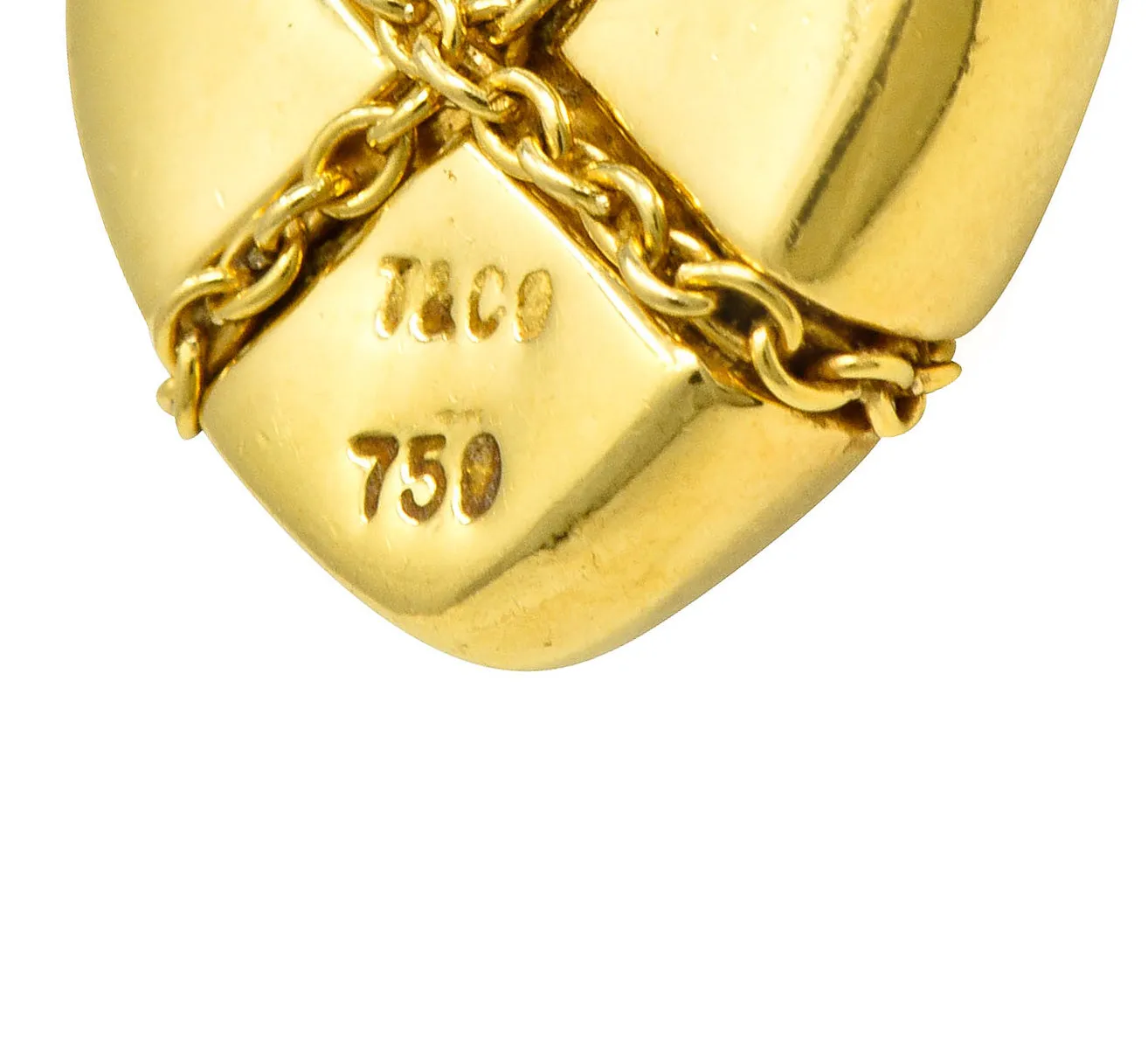 Tiffany & Co. Polished 18 Karat Gold Cross My Heart Necklace