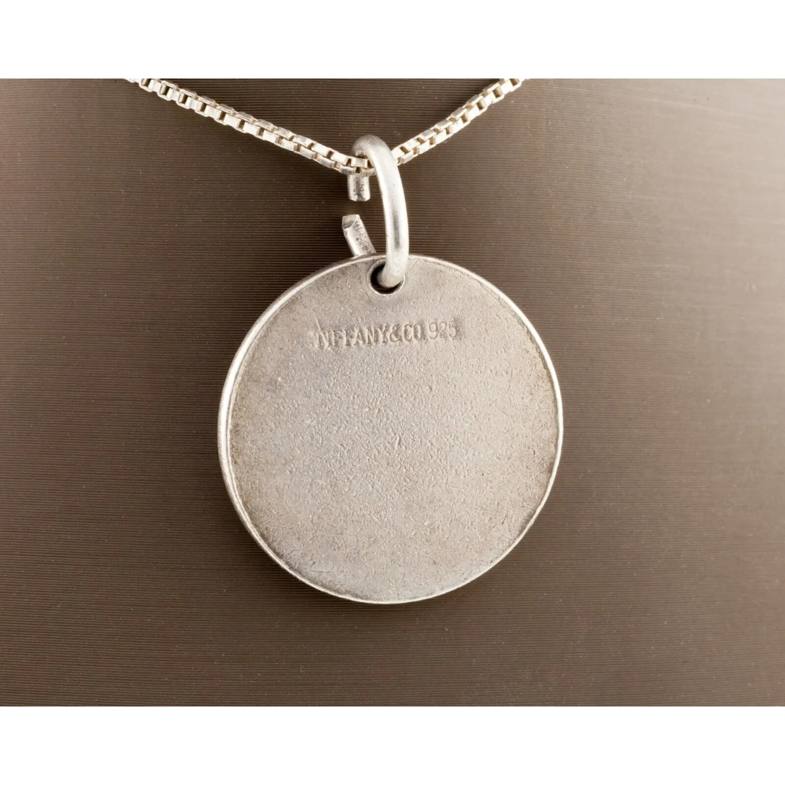 Tiffany & Co. Sterling Silver Round Tag Blank Engravable Charm 23.5 mm