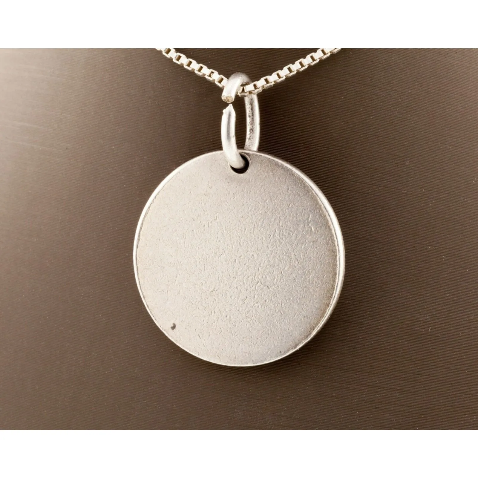 Tiffany & Co. Sterling Silver Round Tag Blank Engravable Charm 23.5 mm