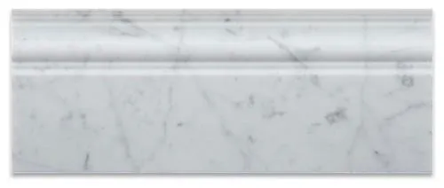 Tilefornia Italian Carrara White Marble 4 3/4" X 12" Baseboard Trim Molding Polished/Honed