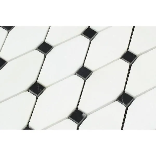 Tilefornia Thassos White & Black Octave Mosaic