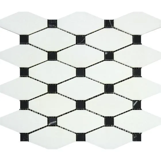 Tilefornia Thassos White & Black Octave Mosaic