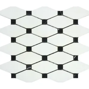 Tilefornia Thassos White & Black Octave Mosaic