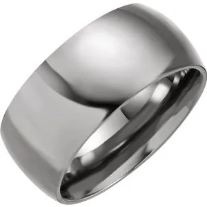 Titanium 10 mm Domed Polished Band Size 12.5