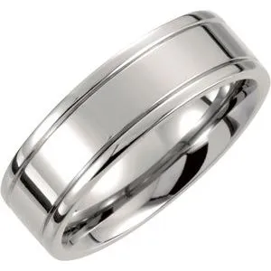 Titanium 7 mm Grooved Band Size 11.5