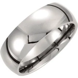Titanium 8 mm Domed Polished Band Size 13