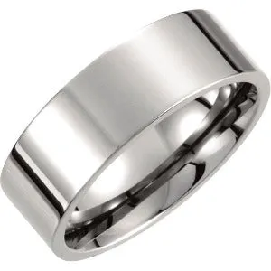 Titanium Flat Polished Band T812 - 4 mm - 8 mm