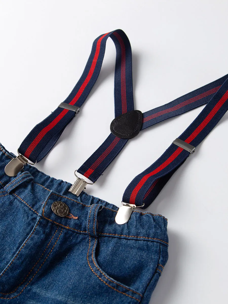 Toddler Boys Stripe T-shirt with Short Jeans