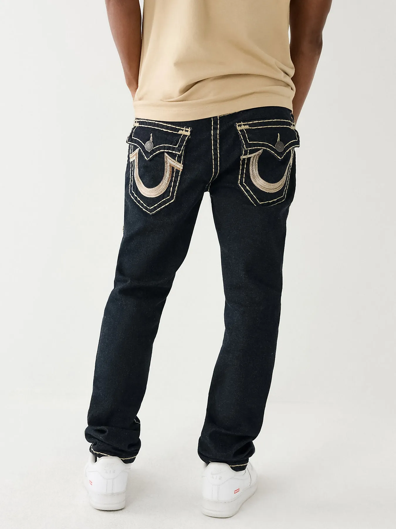 True Religion Mens Super T Rocco Slim Fit Blue Mid Rise Jeans