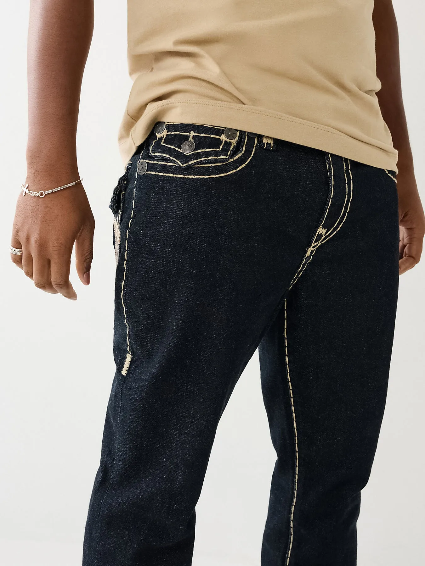True Religion Mens Super T Rocco Slim Fit Blue Mid Rise Jeans