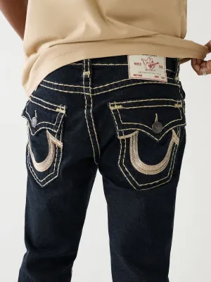 True Religion Mens Super T Rocco Slim Fit Blue Mid Rise Jeans