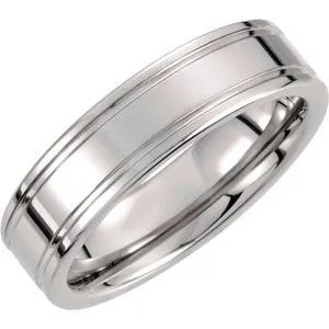 Tungsten 6 mm Grooved Band Size 7