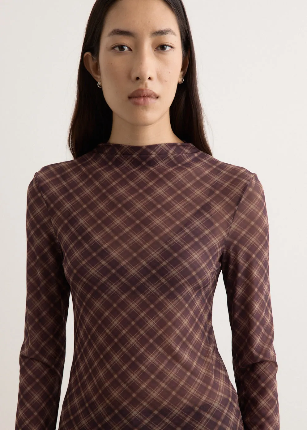 Tyne Long Sleeve Check Top