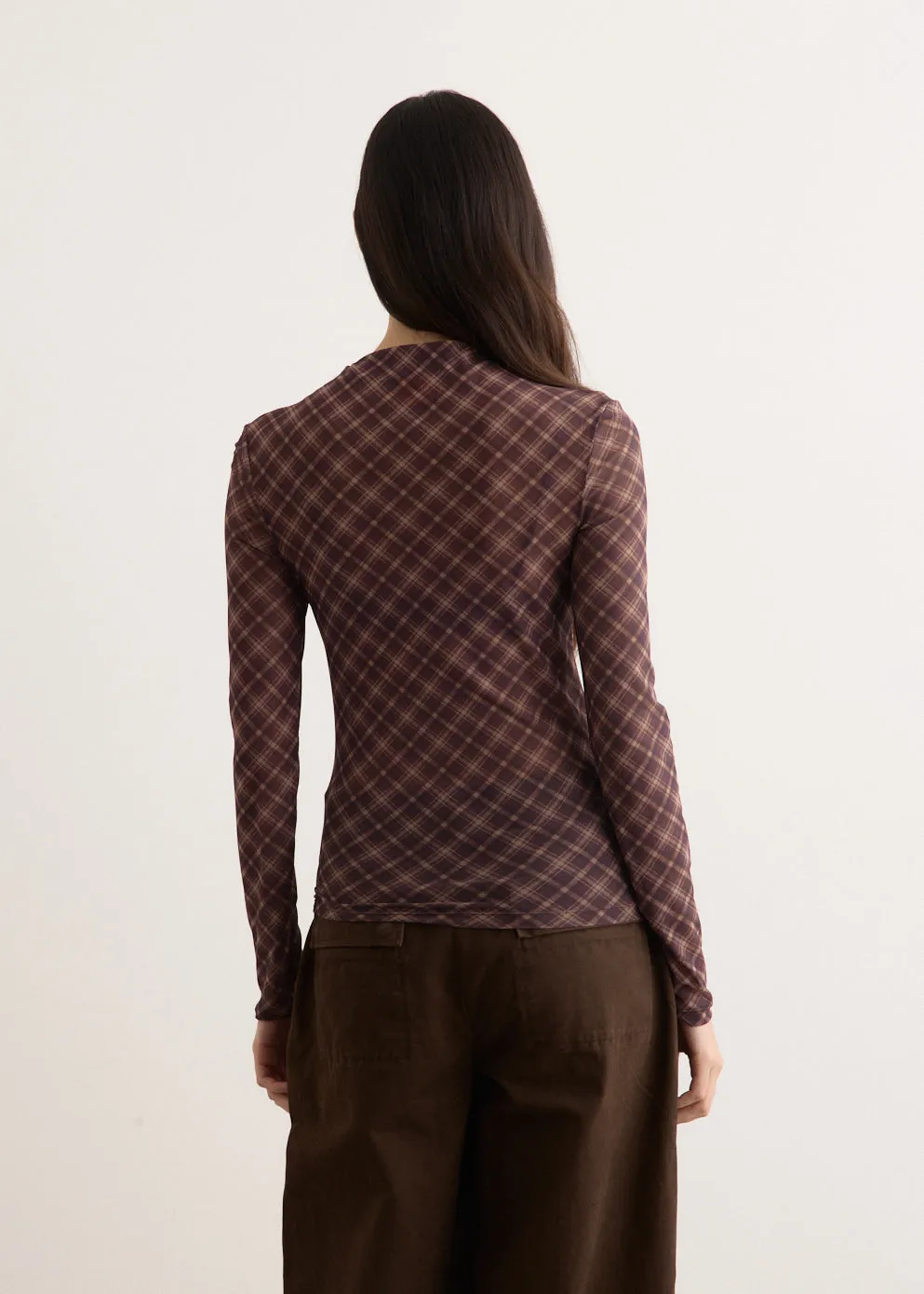 Tyne Long Sleeve Check Top