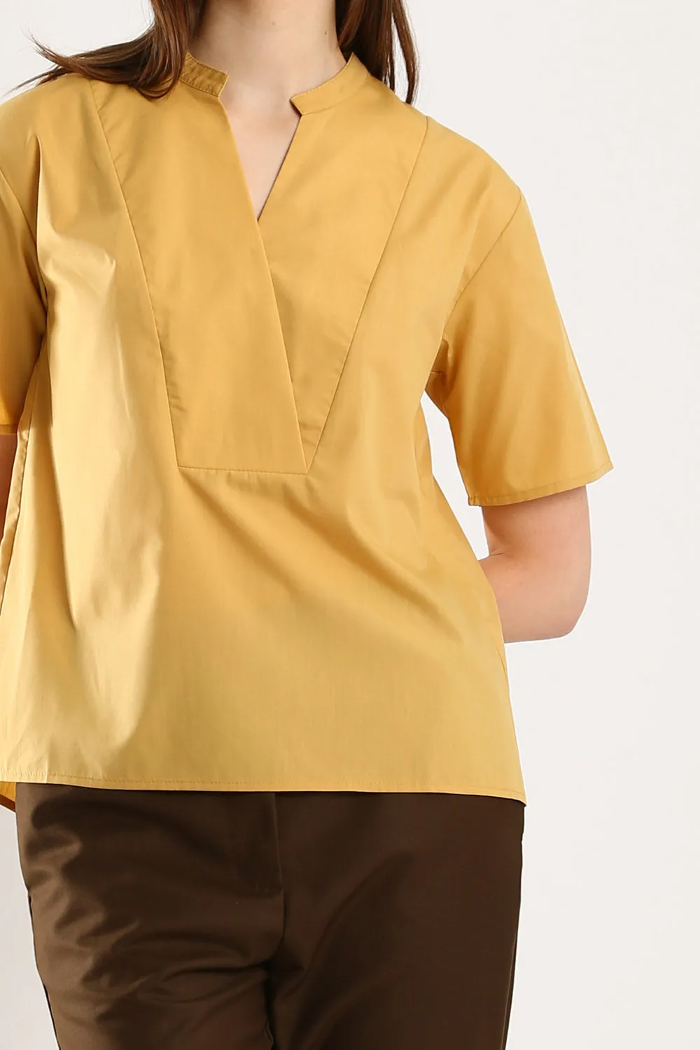 Veera V-neck Blouse in Ginger Yellow